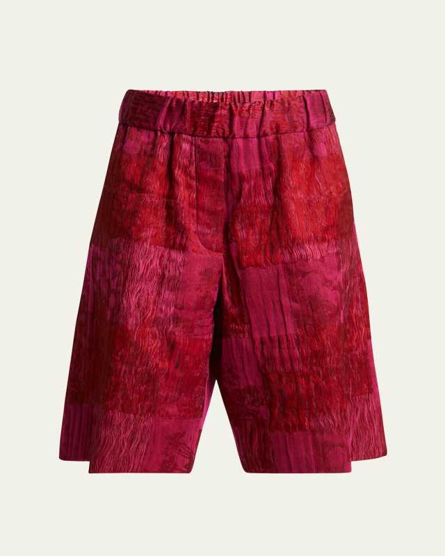 Pomy Patchwork Crinkle Shorts